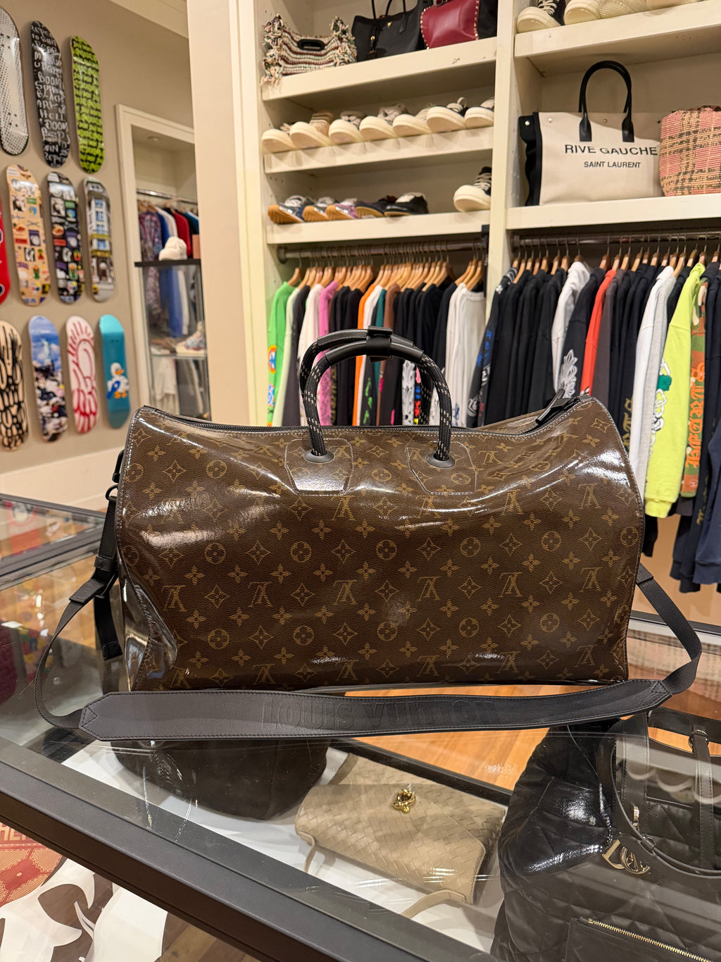 Louis Vuitton Monogram Glaze Keepall Bandouliere 50 Duffle Bag