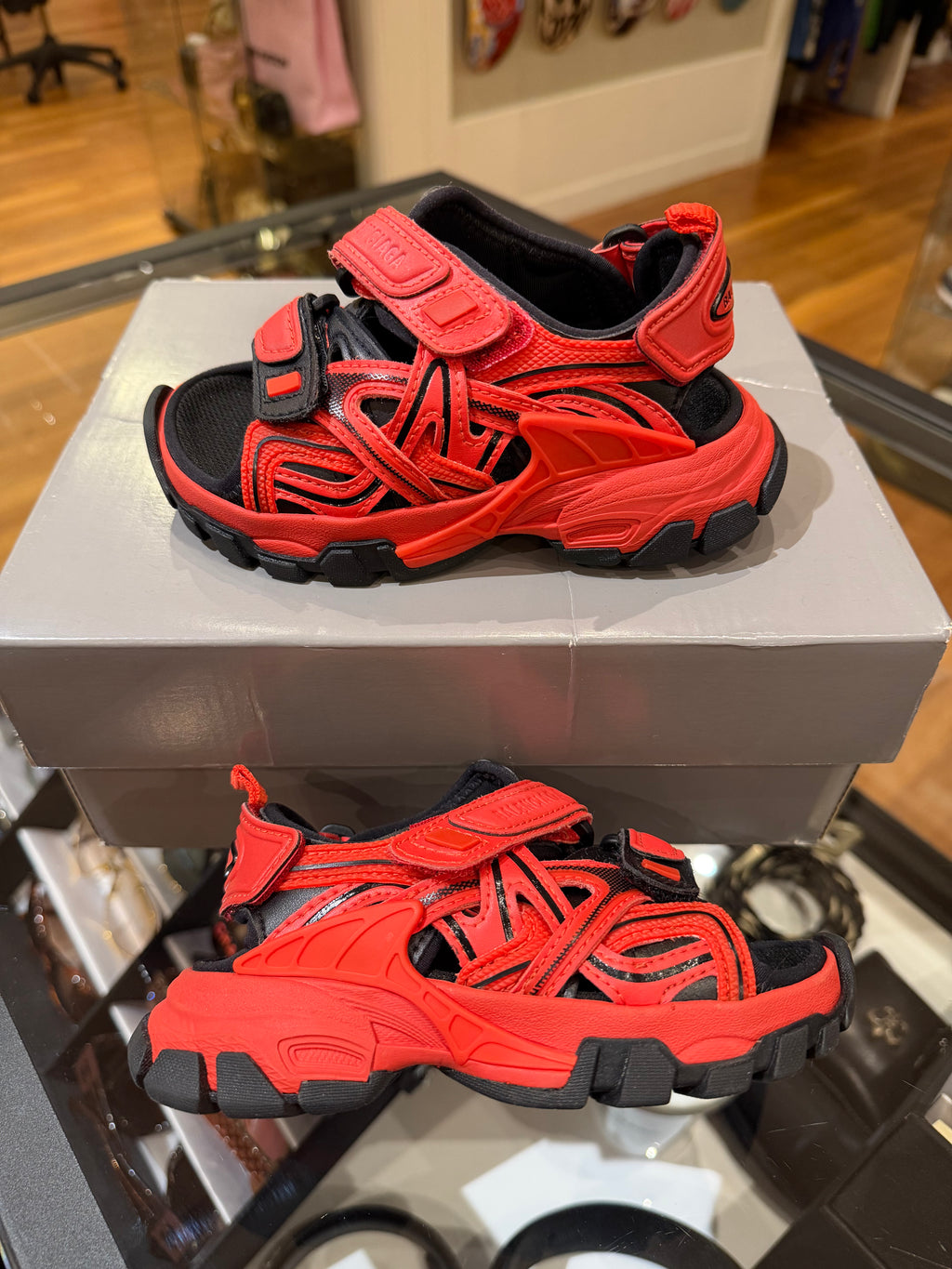 Balenciaga Track Sandals - Red/Black