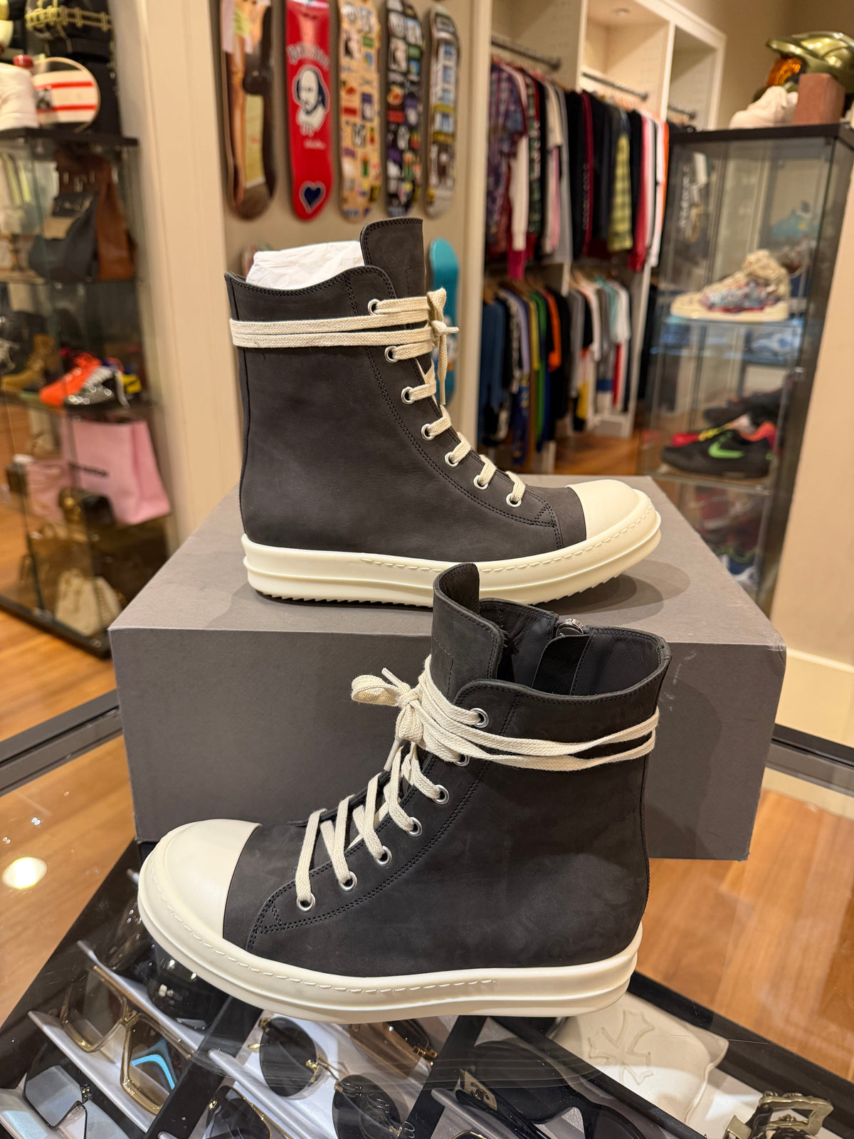 Rick Owens Ramone High School- Charcoal Suede