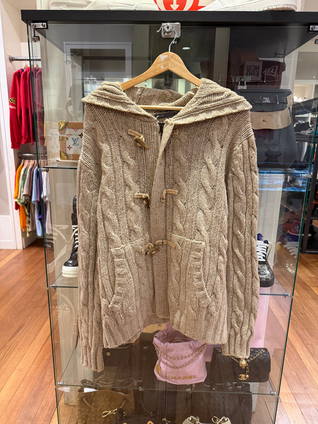 Vince. Cable Knit Sweater Hoodie