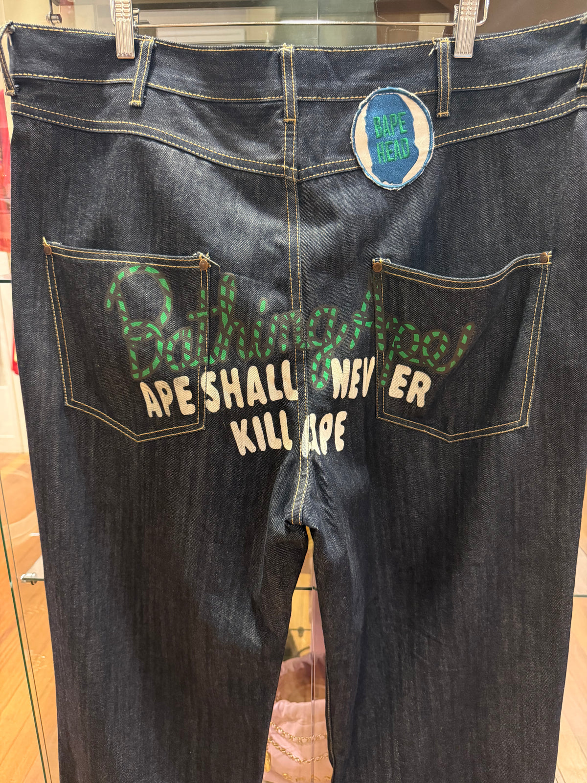Levi’s x Bape ‘Ape Shall Never Kill Ape’ Print Denim Blue Jeans