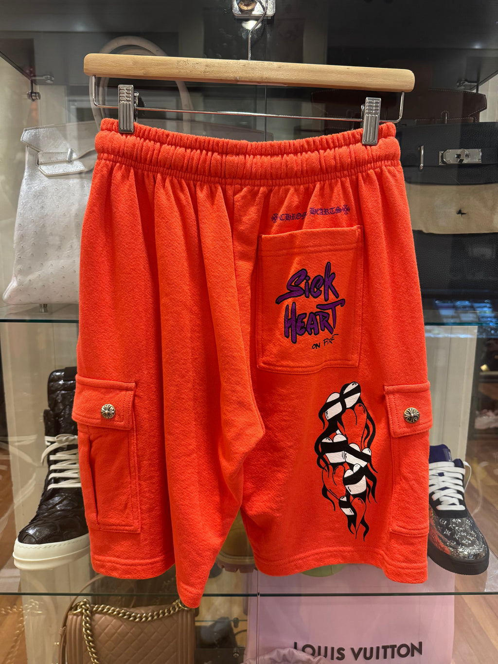 Chrome Hearts Matty Boy Sparks Cargo Shorts - Red