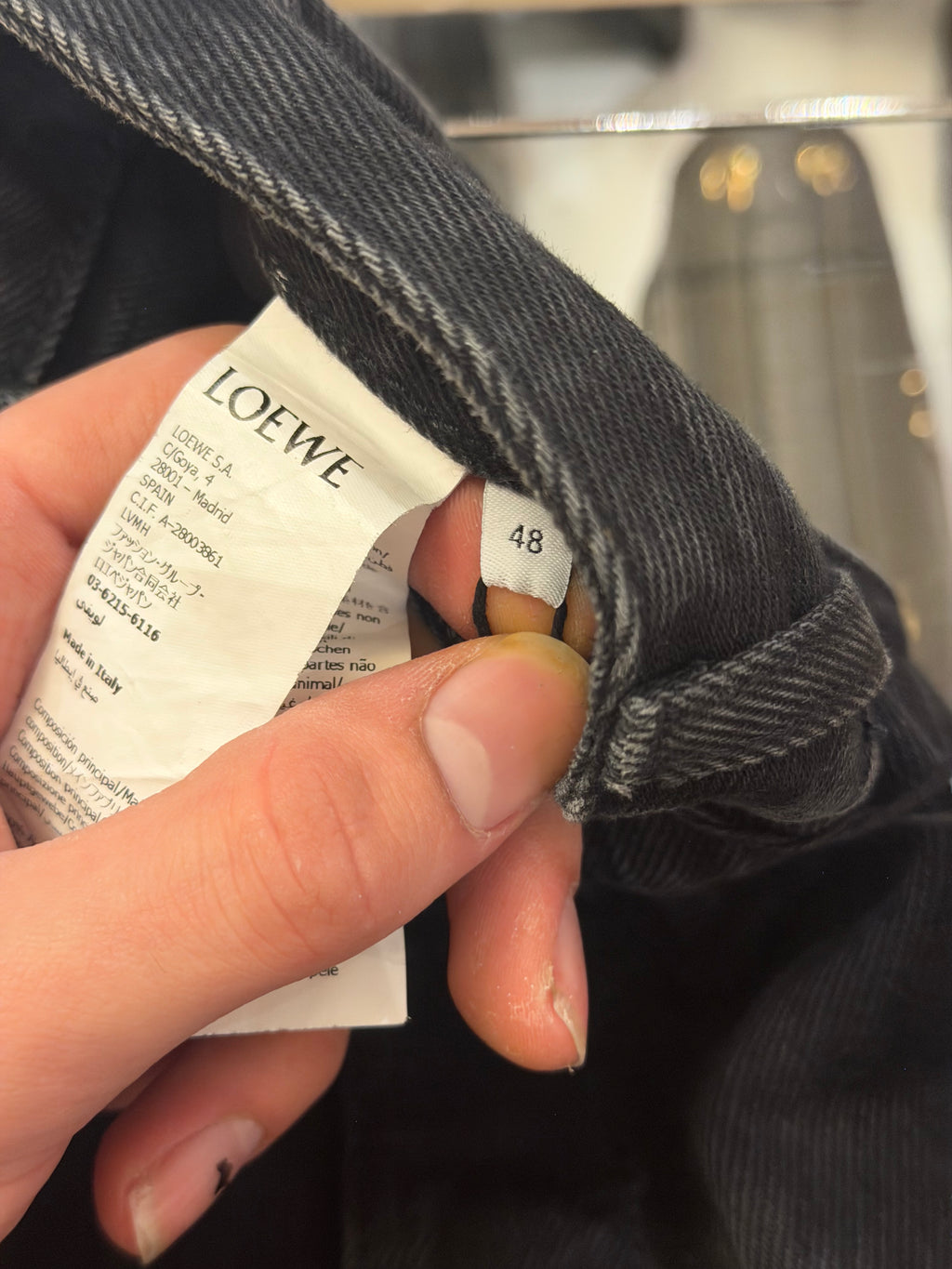 Loewe Anagram Baggy Denim Jeans - Black