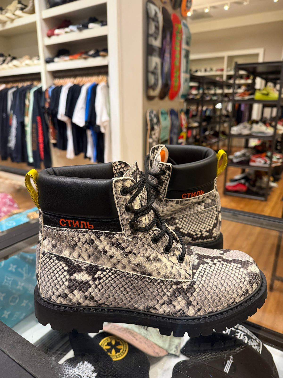 Heron Preston Snakeskin 6” Boot