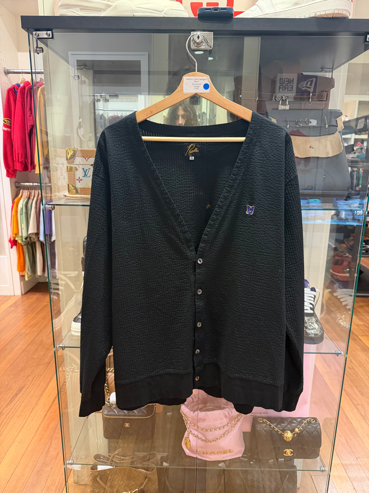 Needles V Neck Cardigan - Black