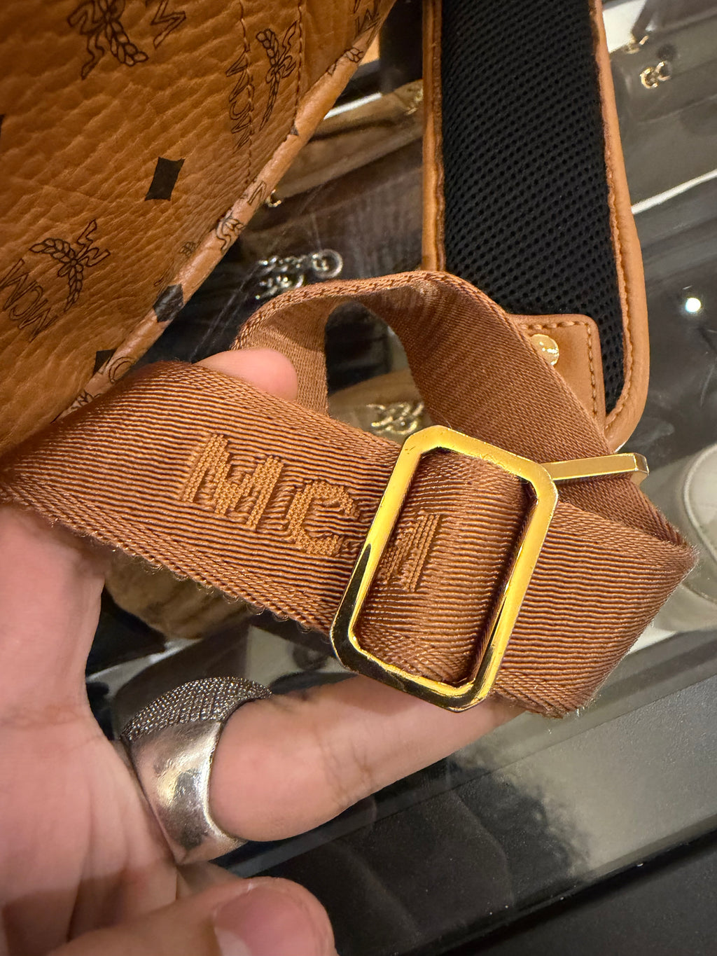 MCM Visetos Backpack - Cognac