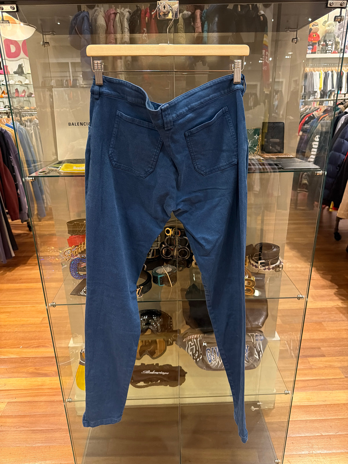Balenciaga Slim Fit Ankle Zip Pants-Teal
