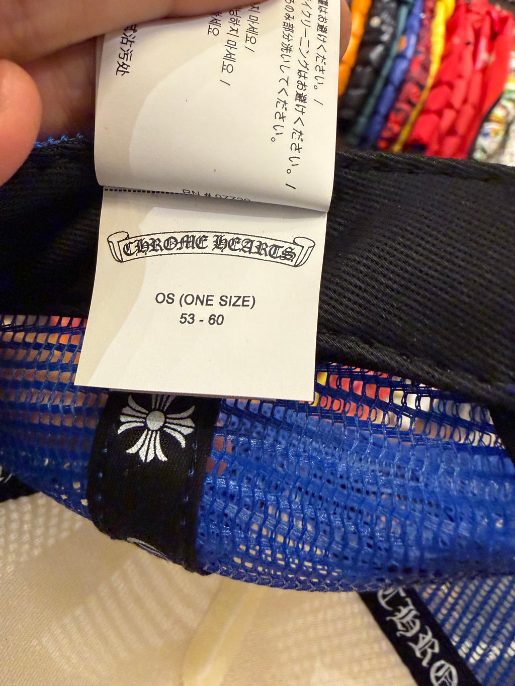 Chrome Hearts Eyechart Trucker Hat - Blue/White