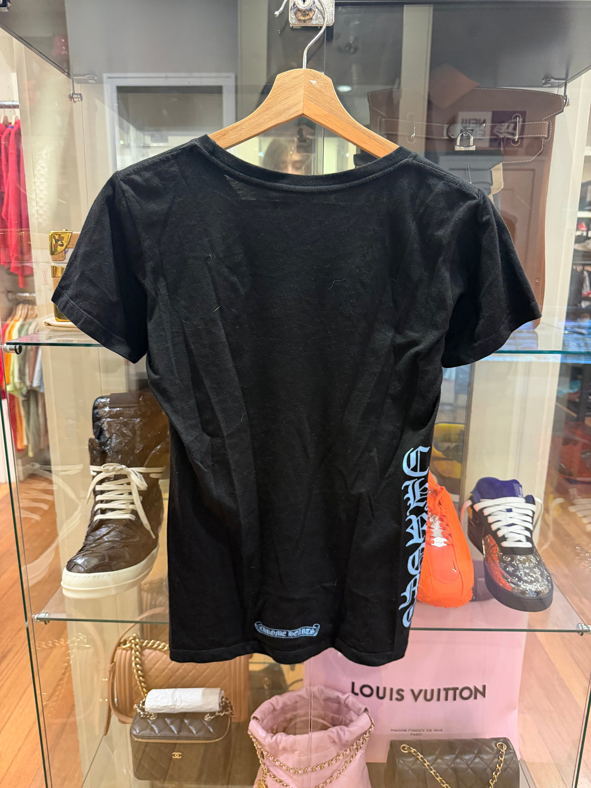 Chrome Hearts Script Logo Tee - Black/Baby Blue