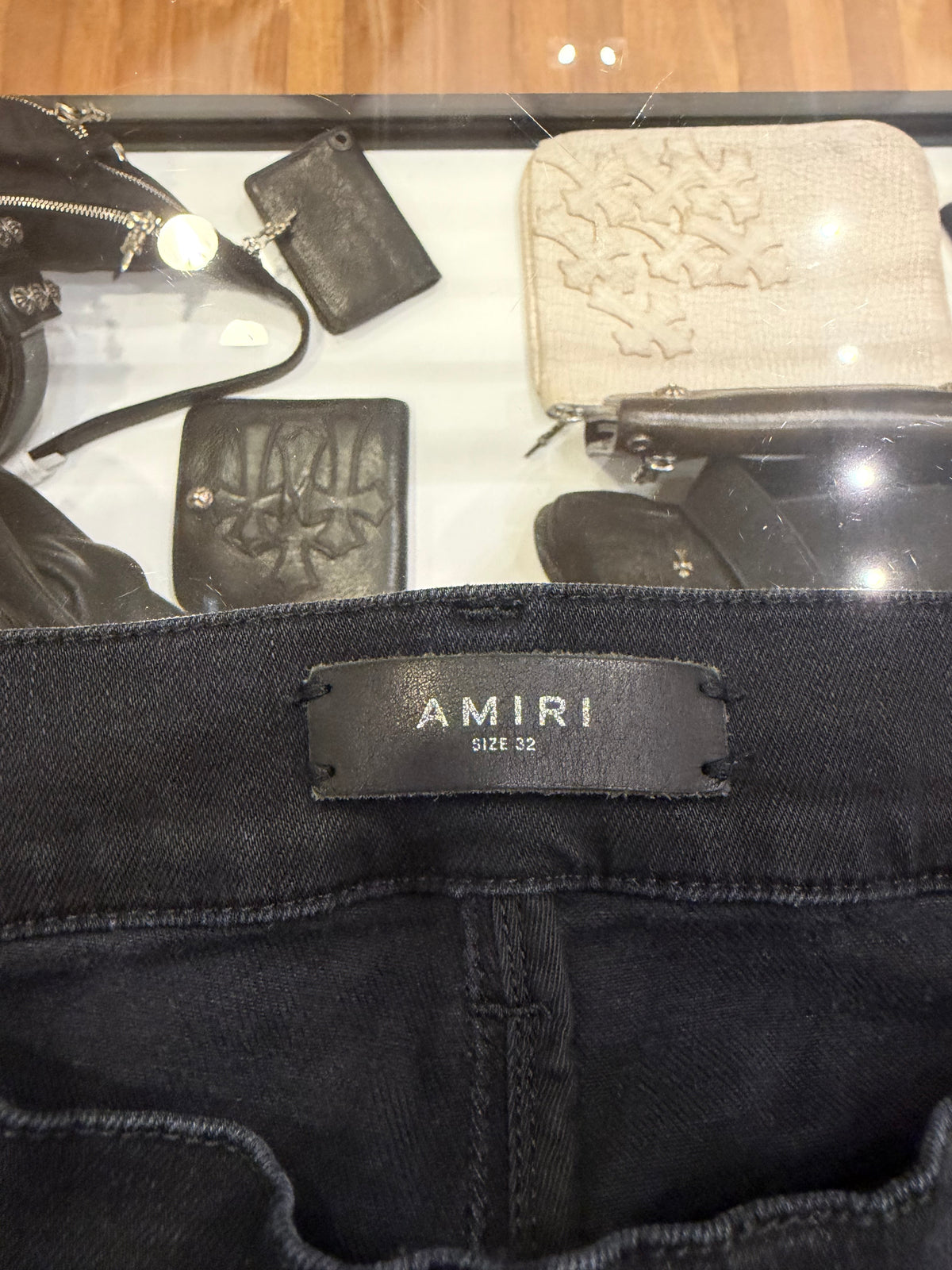 Amiri Leather Stitch Logo
Denim Jeans - Black