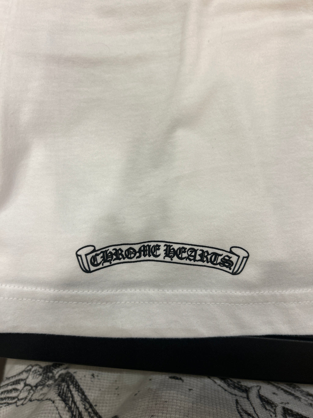 Chrome Hearts Scroll Logo Pocket Tee - White