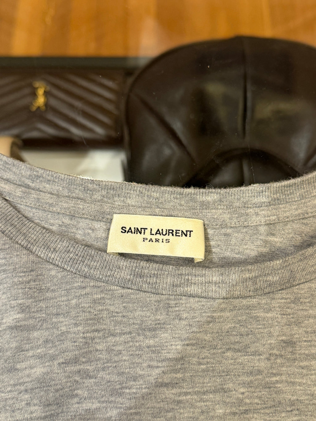 Saint Laurent Backwards
Logo Tee - Grey