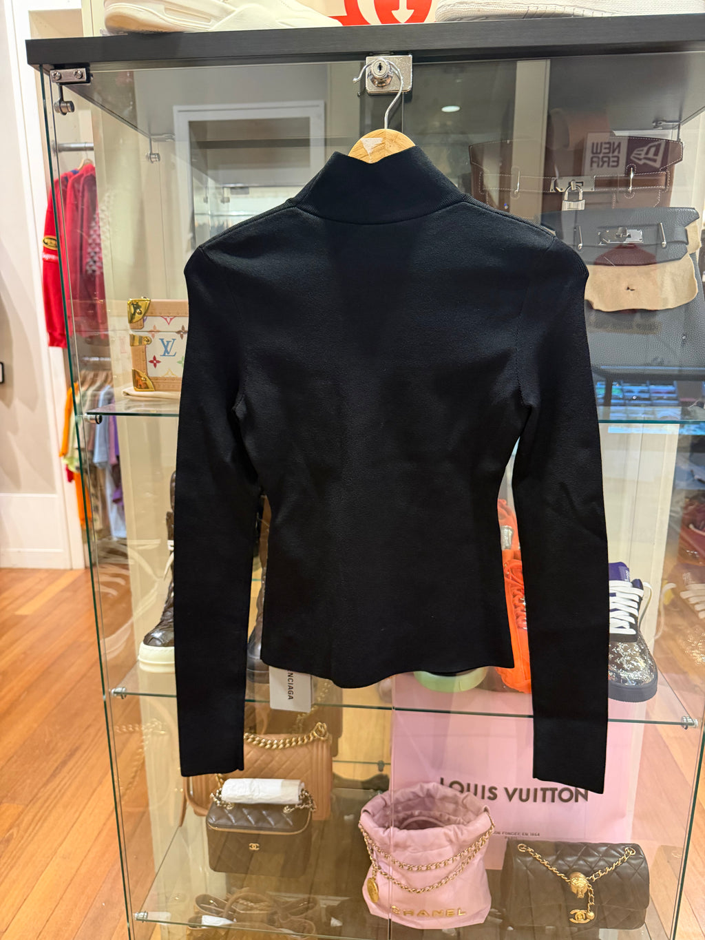 Balenciaga Nano Logo Rib Turtleneck Sweater