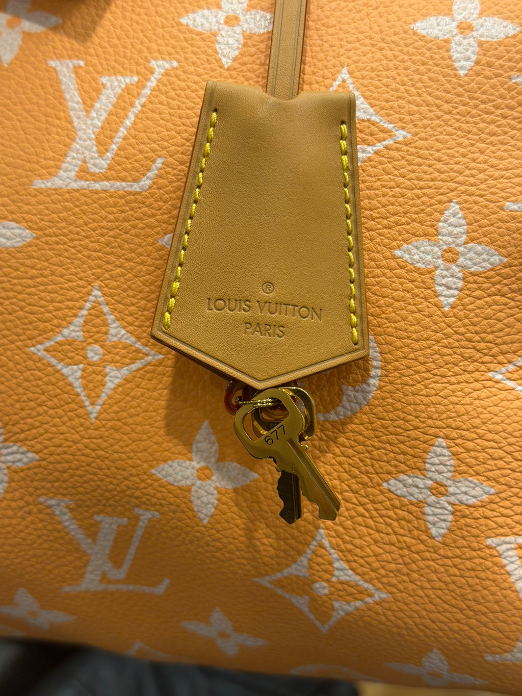 Louis Vuitton P9 Speedy 40 Peach Duffle Bag