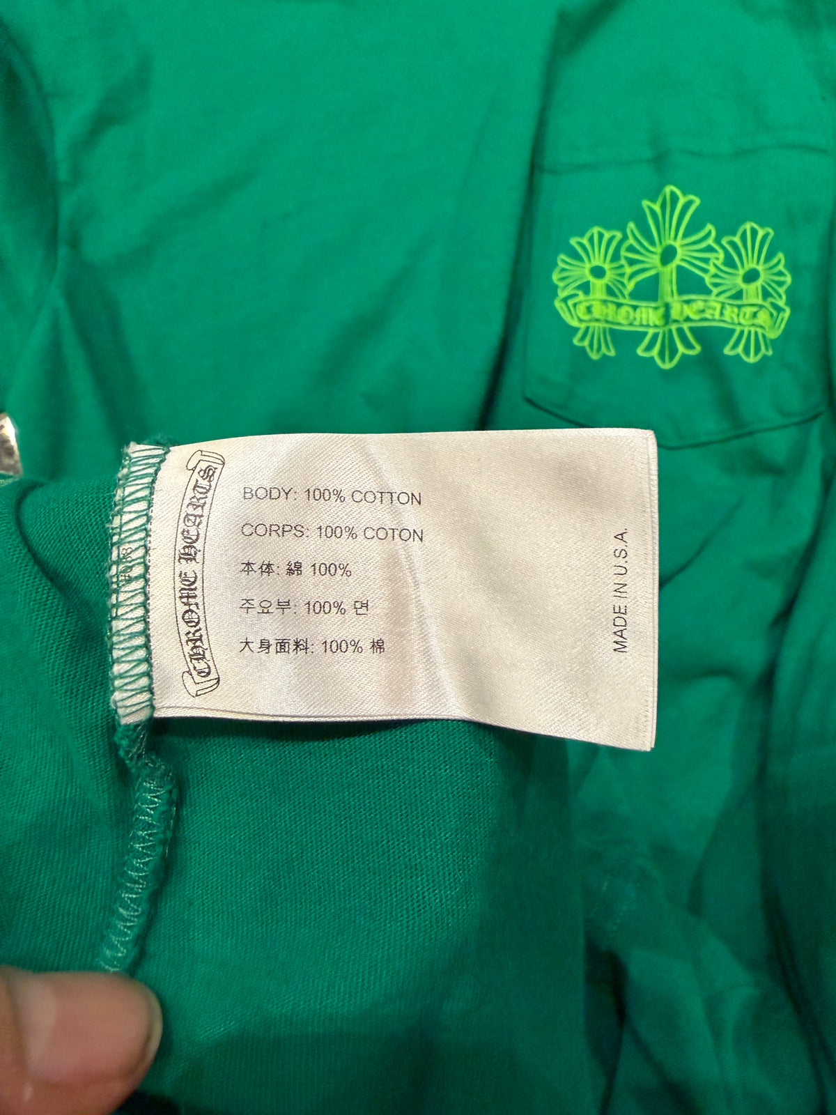 Chrome Hearts Cemetery Cross LS - Green