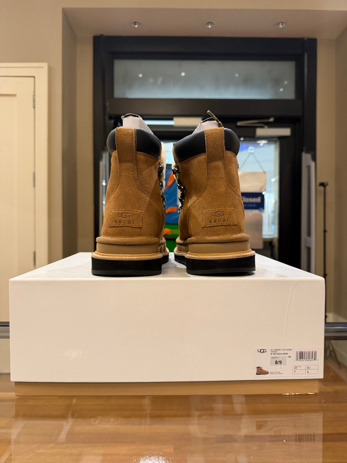 UGG x Sacai Suede & Shearling Hiking Boots - Khaki