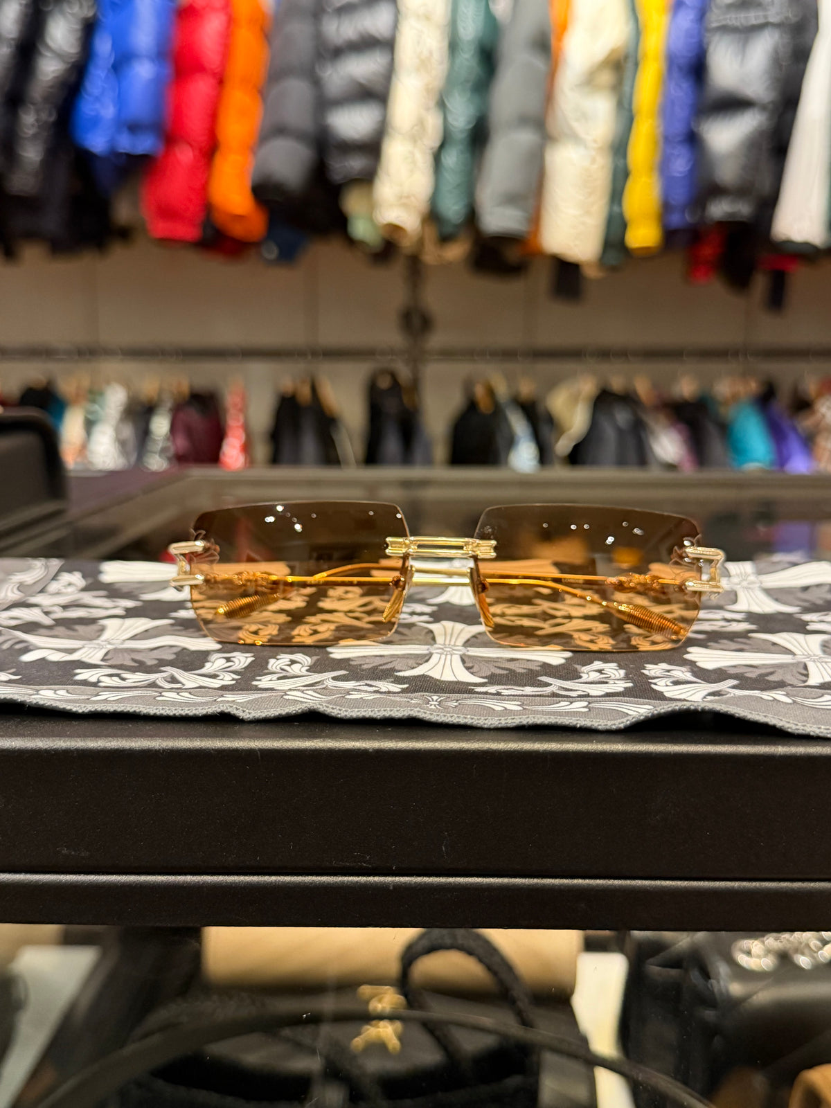 Chrome Hearts Lordie Frames - Gold W Brown Tint