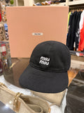 Miu Miu Baseball Cap - Washed Black