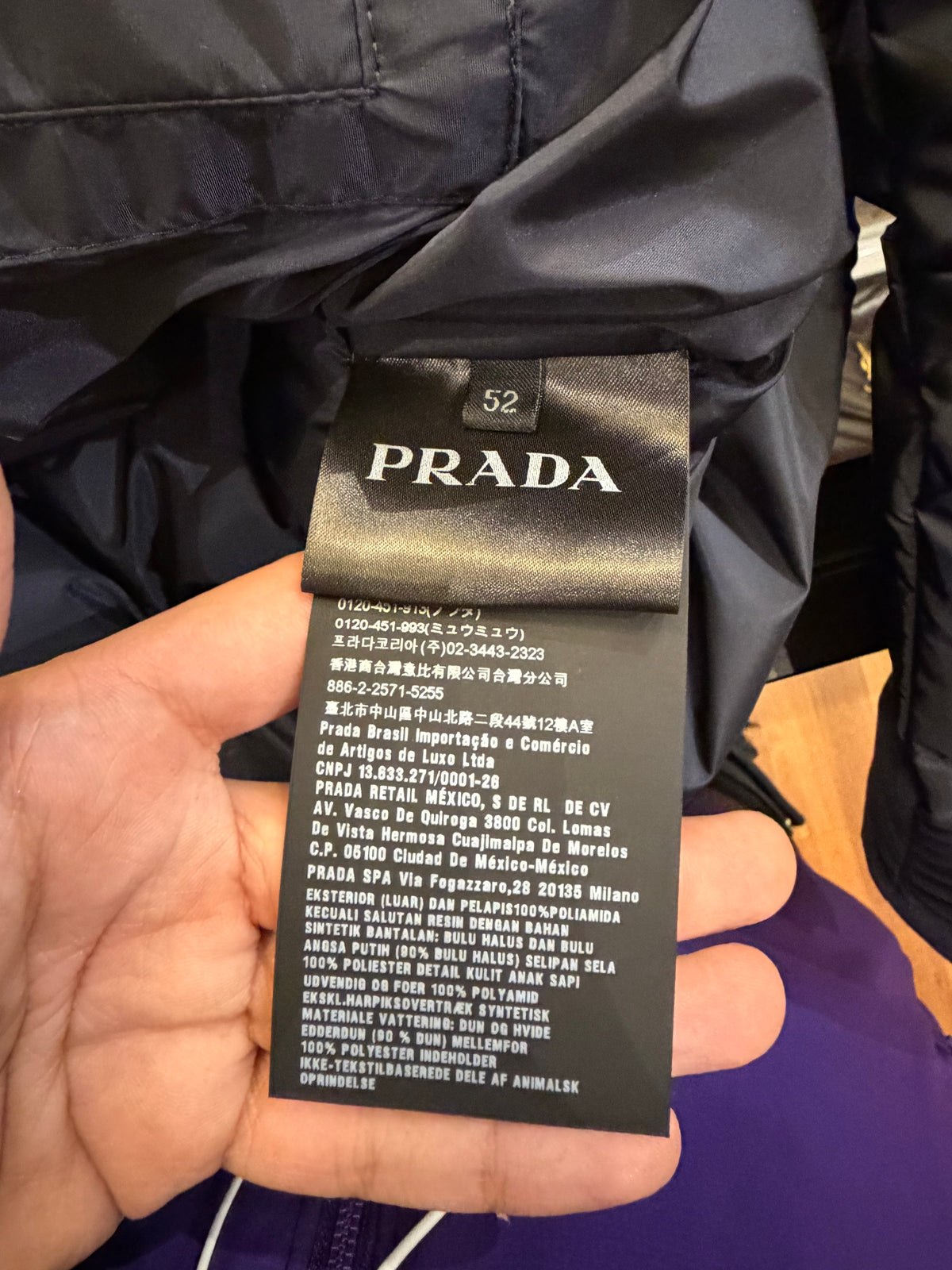 Prada Down Puffer Jacket -
Navy