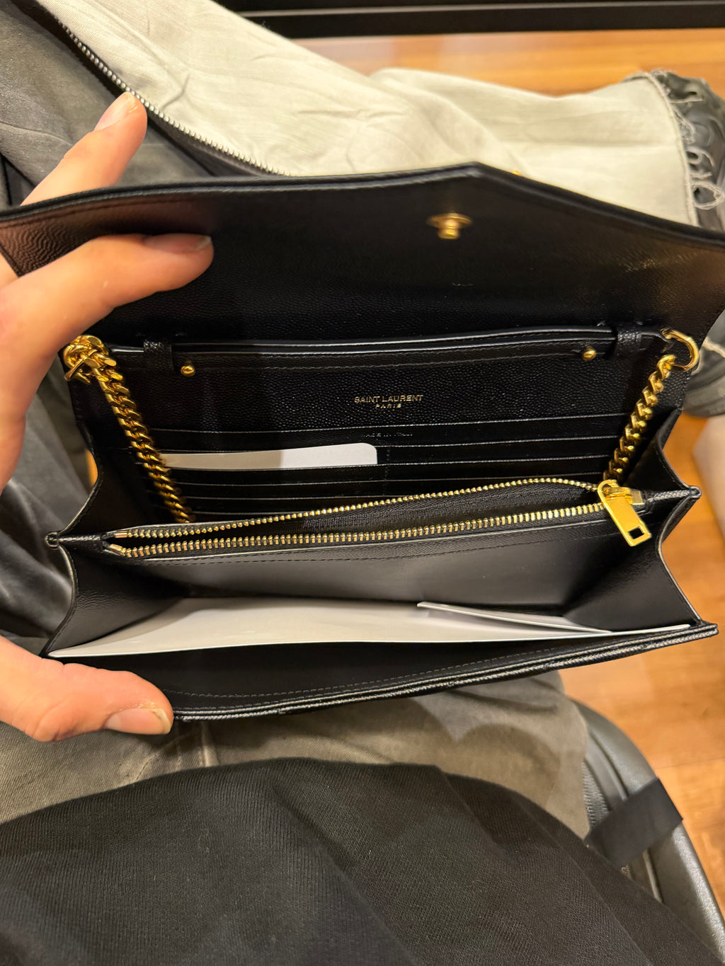Saint Laurent YSL Large Wallet on Chain