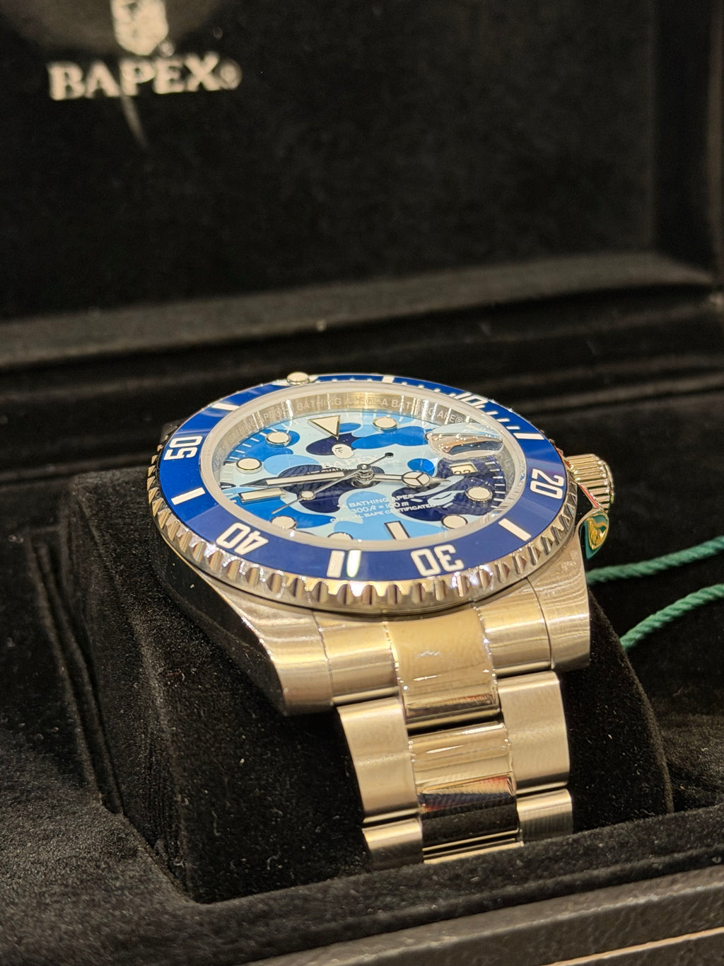 Bape Type 1 Bapex Automatic Watch - Blue Camo