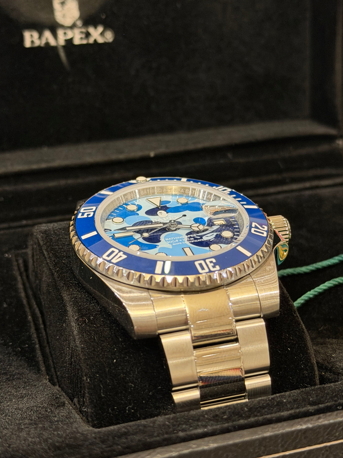 Bape Type 1 Bapex Automatic Watch - Blue Camo