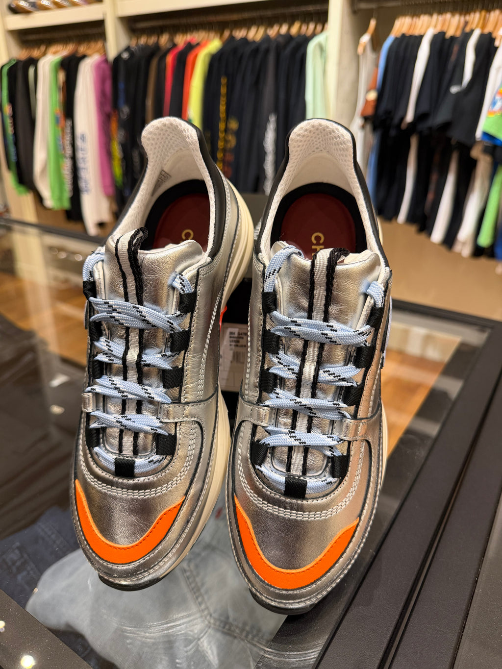Chanel 26K Silver Trainer Sneakers