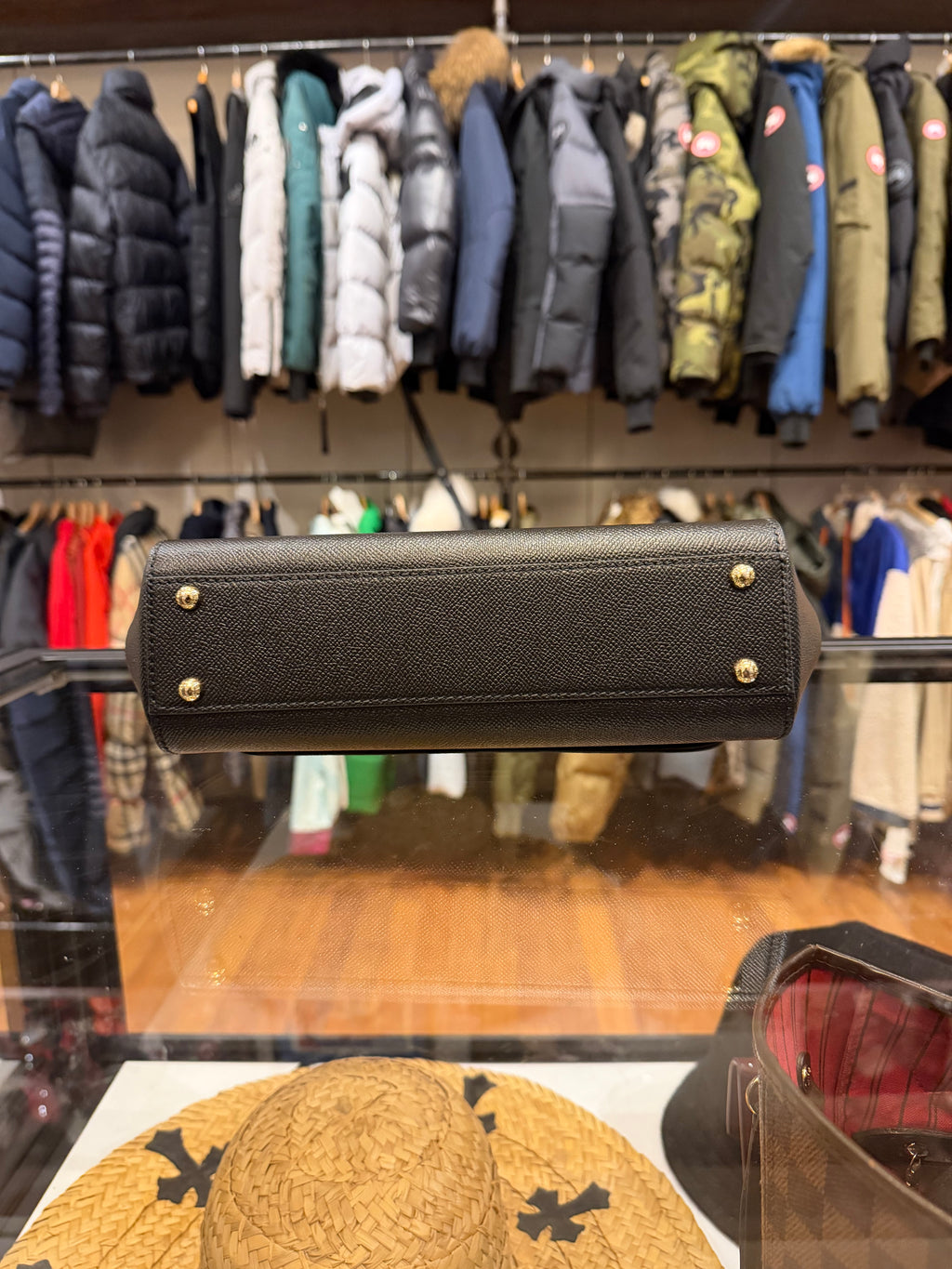 Dolce & Gabbana Sicily Leather Handle Bag - Black/Gold