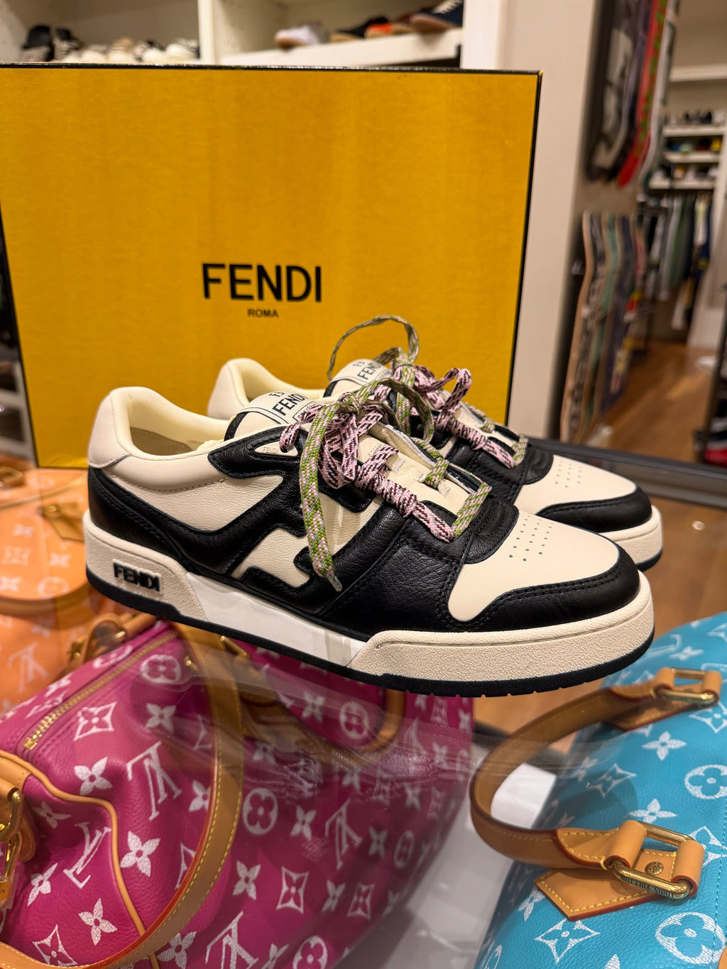 Fendi Match FF Low Top Sneakers - Black/White
