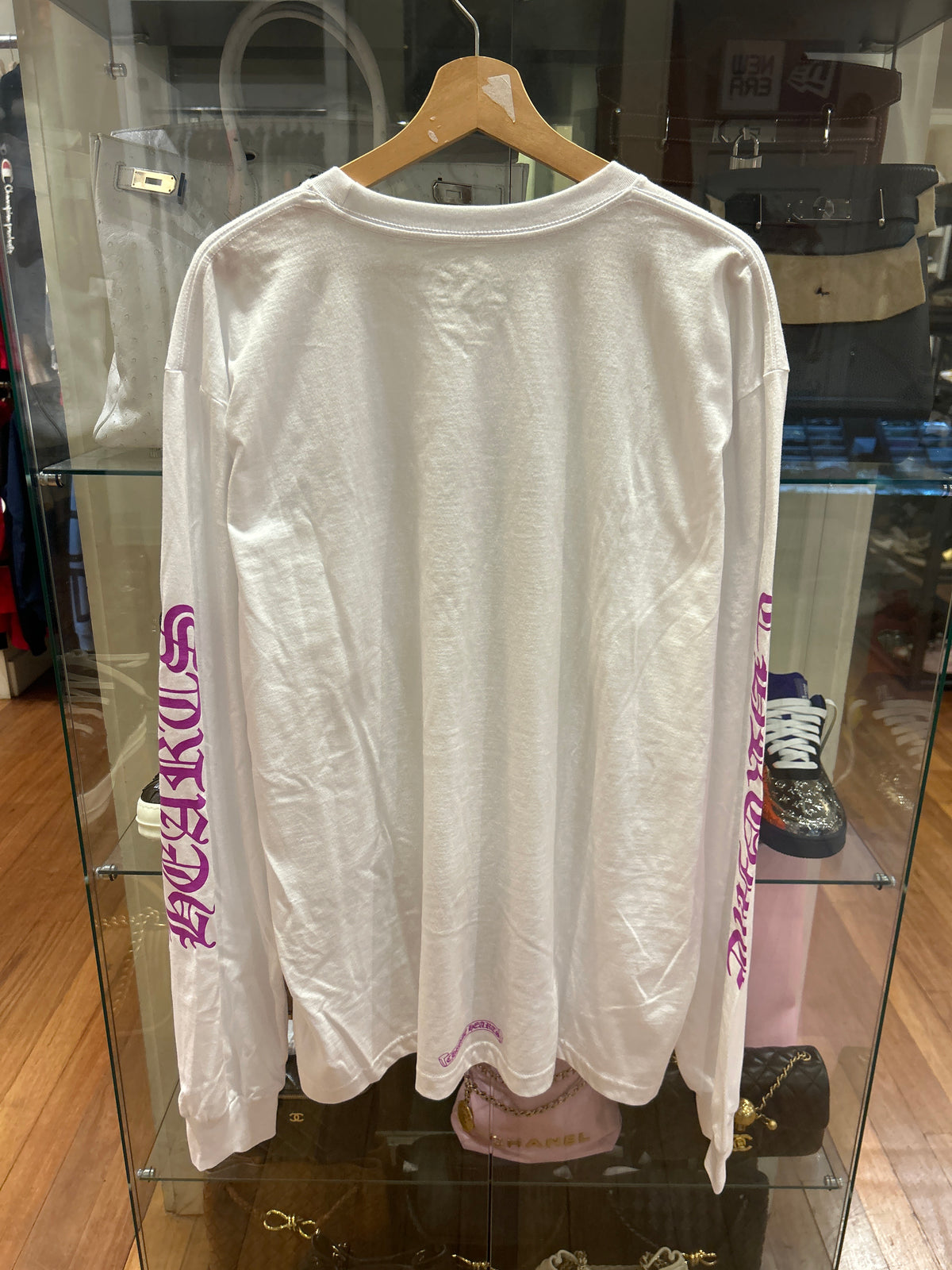 Chrome Hearts Neck Logo Pocket LS Tee - White/Purple