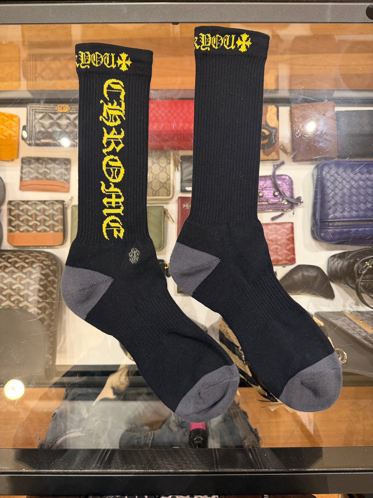 Chrome Hearts CH ‘Fuck You’ Socks - Black/Yellow
