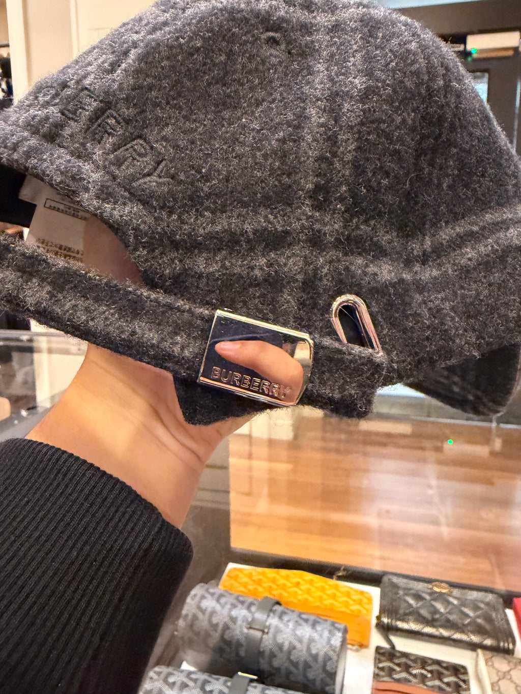 Burberry Lambskin Baseball Hat - Black