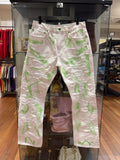 Endless Distressed Patched Denim - White/Green