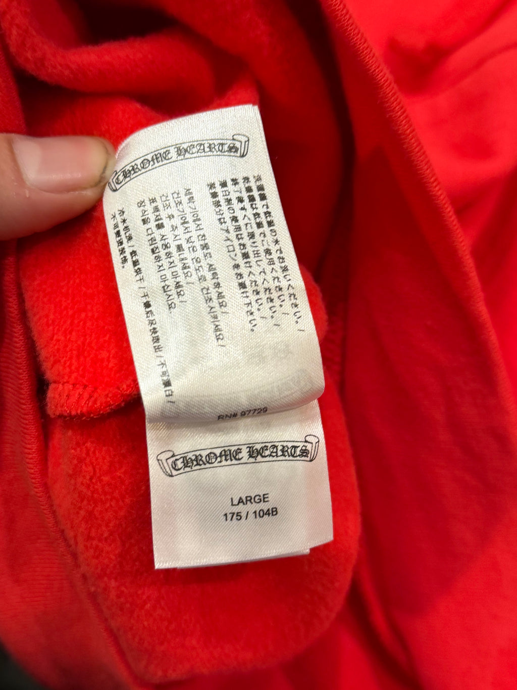 Chrome Hearts Scroll Logo Hoodie - Red/White