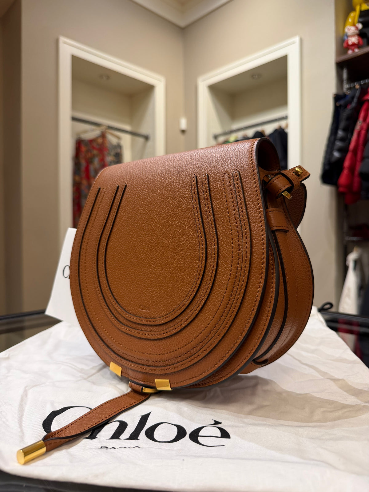 Chloé Marcie Saddle Bag - Tan