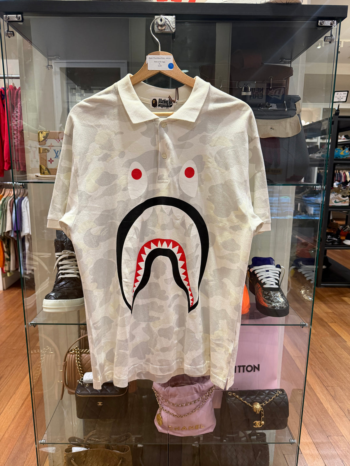 Bape Sharkface Polo - White