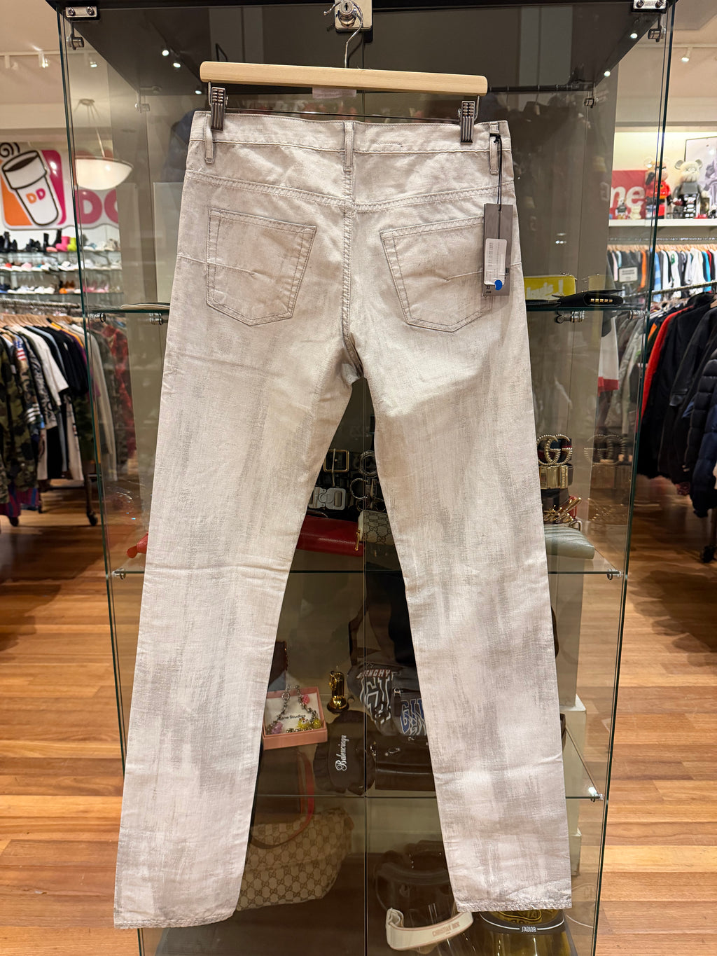 Dior Homme SS06 White Paint Denim Jeans By Hedi Slimane