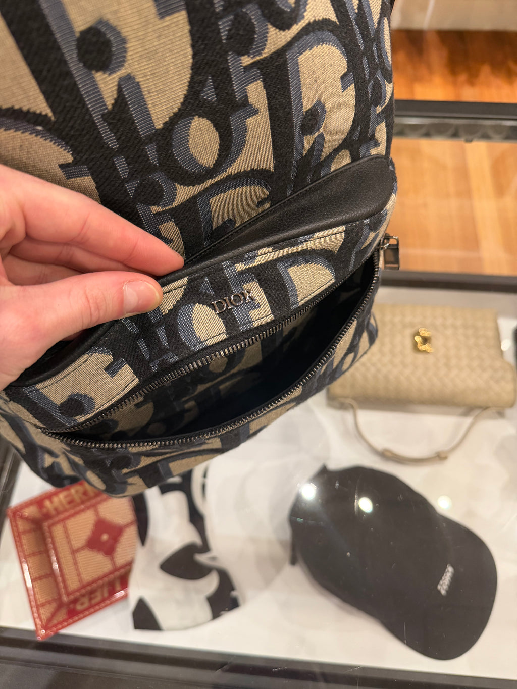 Dior Rider Backpack
Beige and Blue Maxi Oblique Jacquard