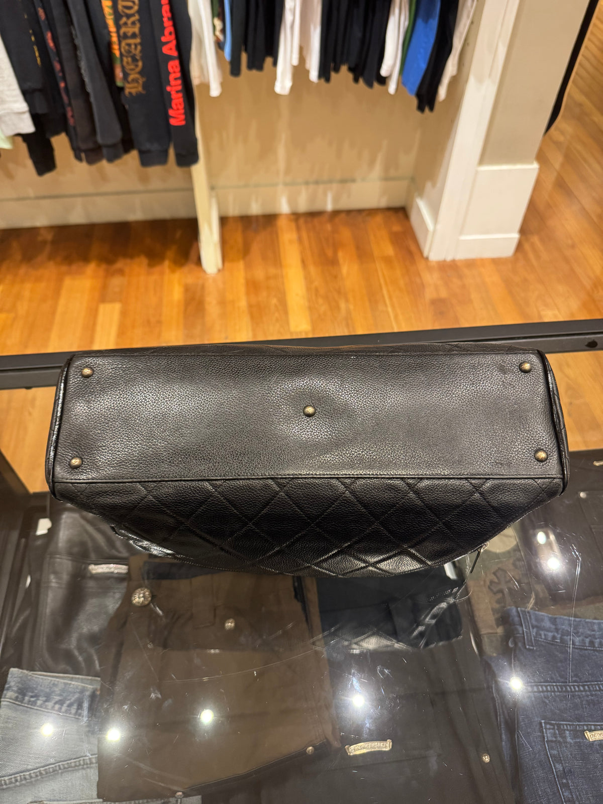 Chanel Small Quilted Logo Bowler Bag