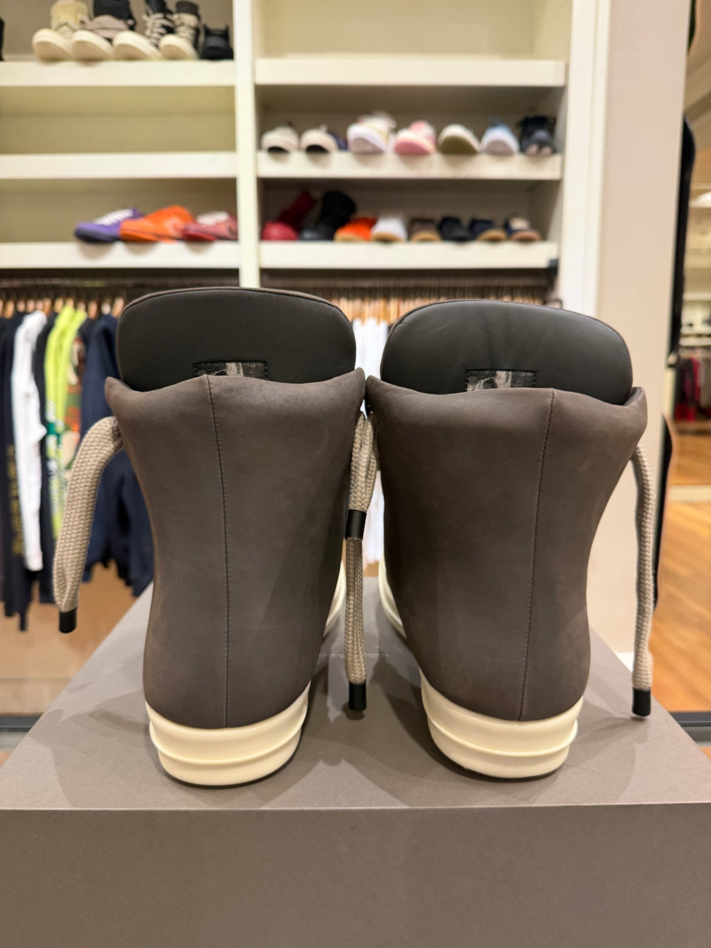 Rick Owens Padded Jumbo Laces - Grey Leather