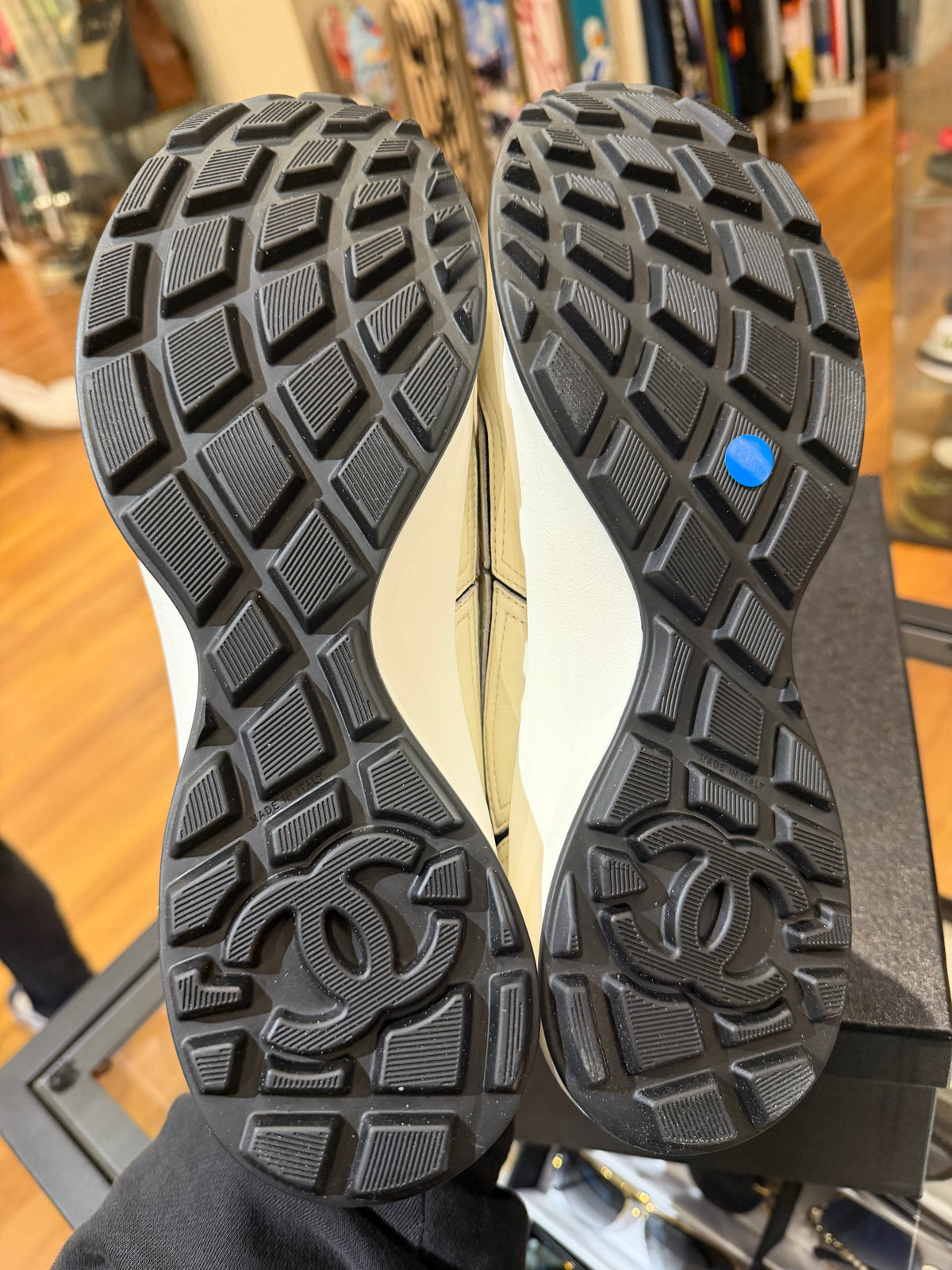 Chanel Calfskin Paneled Trainers - Black / Ivory