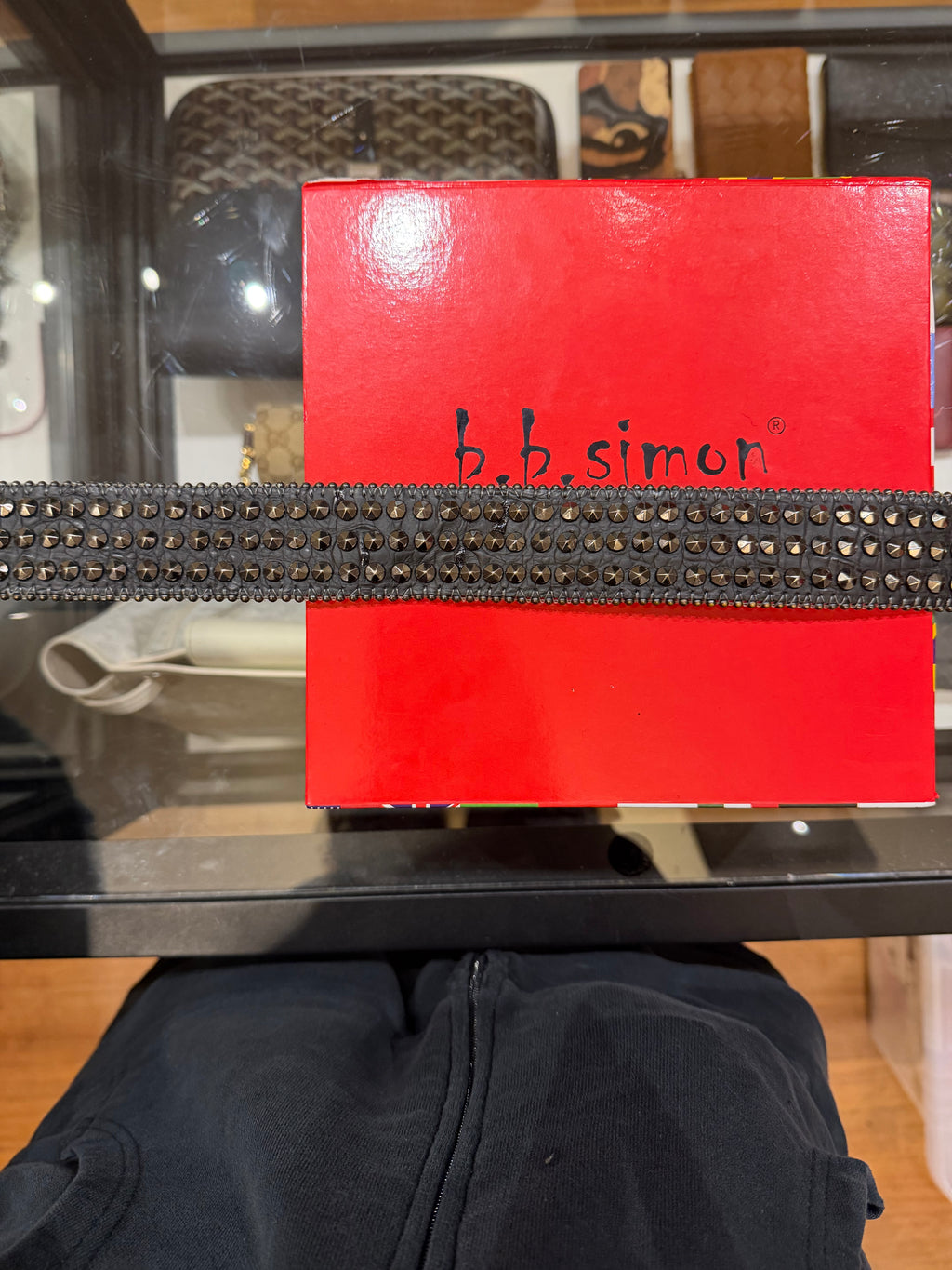 B.B. Simon Skull Pile Studded Belt
