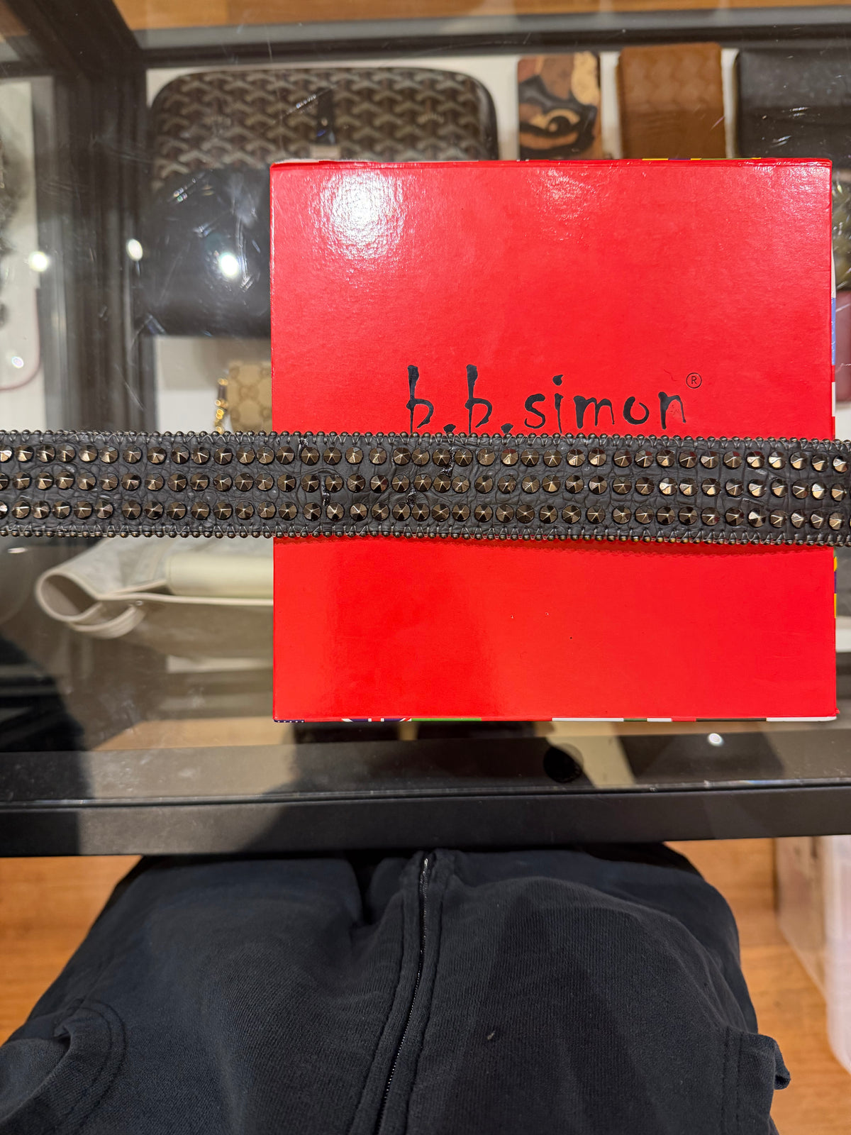 B.B. Simon Skull Pile Studded Belt