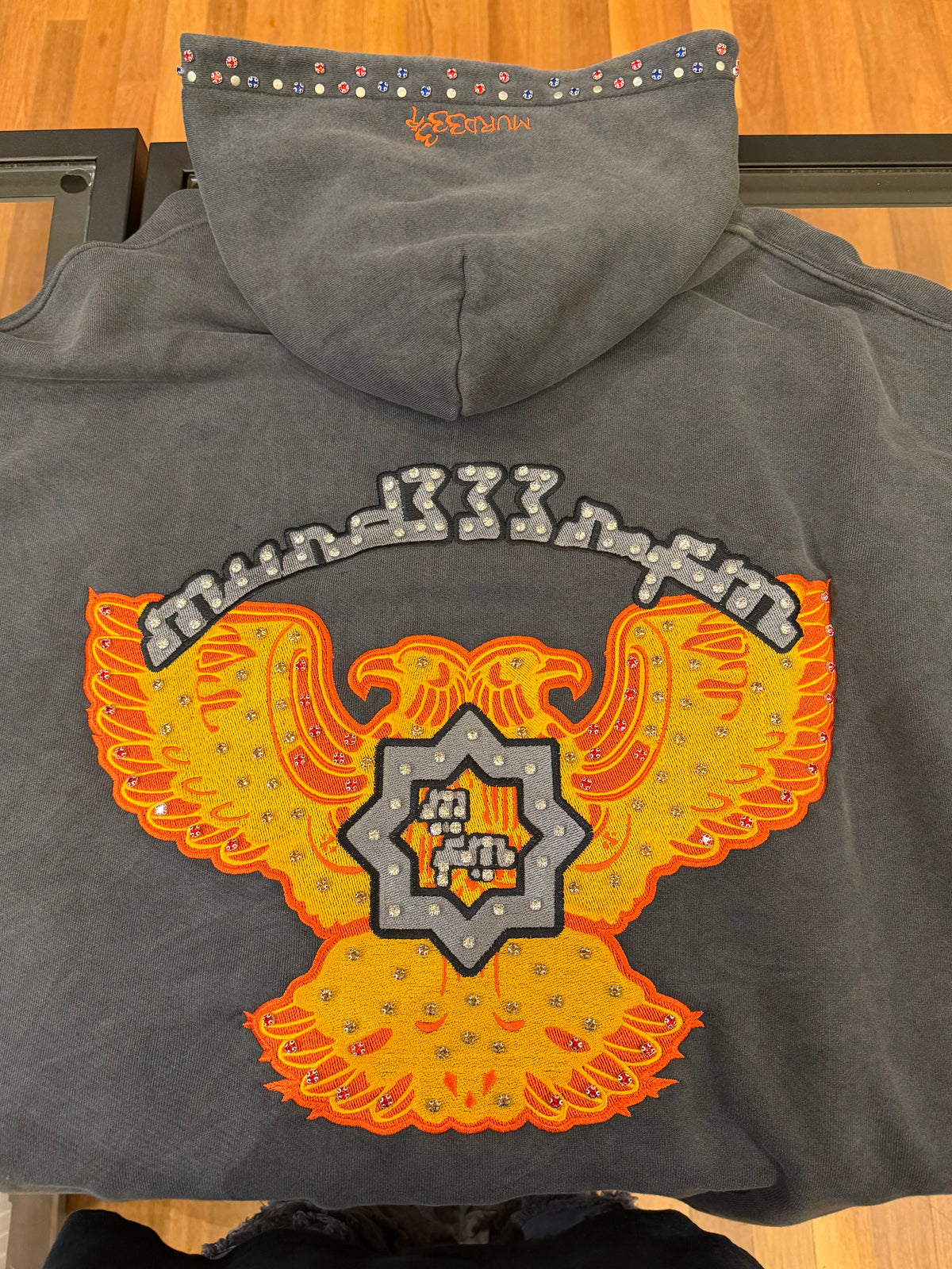Murd333r.fm Chopper Rhinestone Zip Up