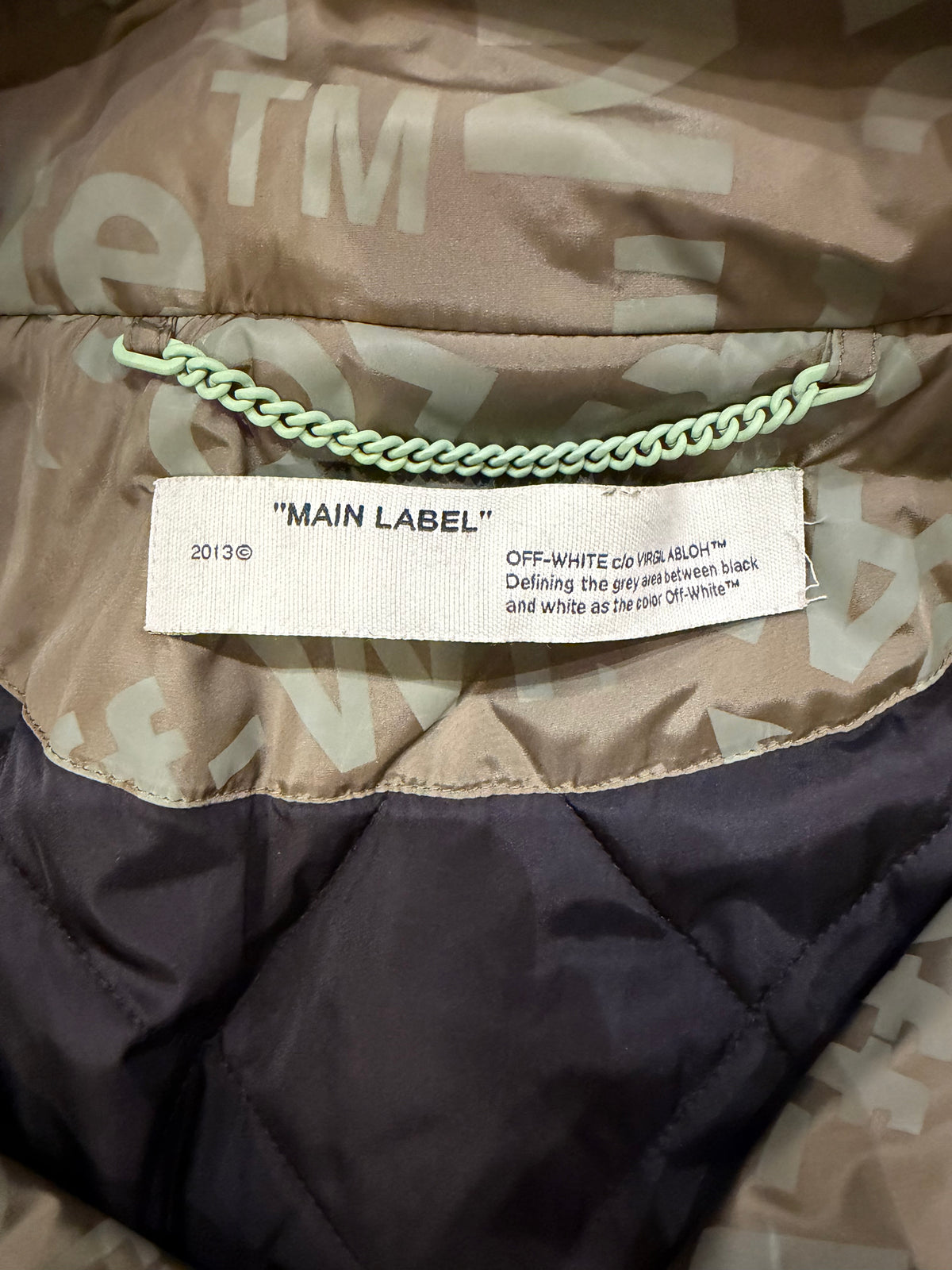 Off-White Reversible Khaki Coverall Coat - Green