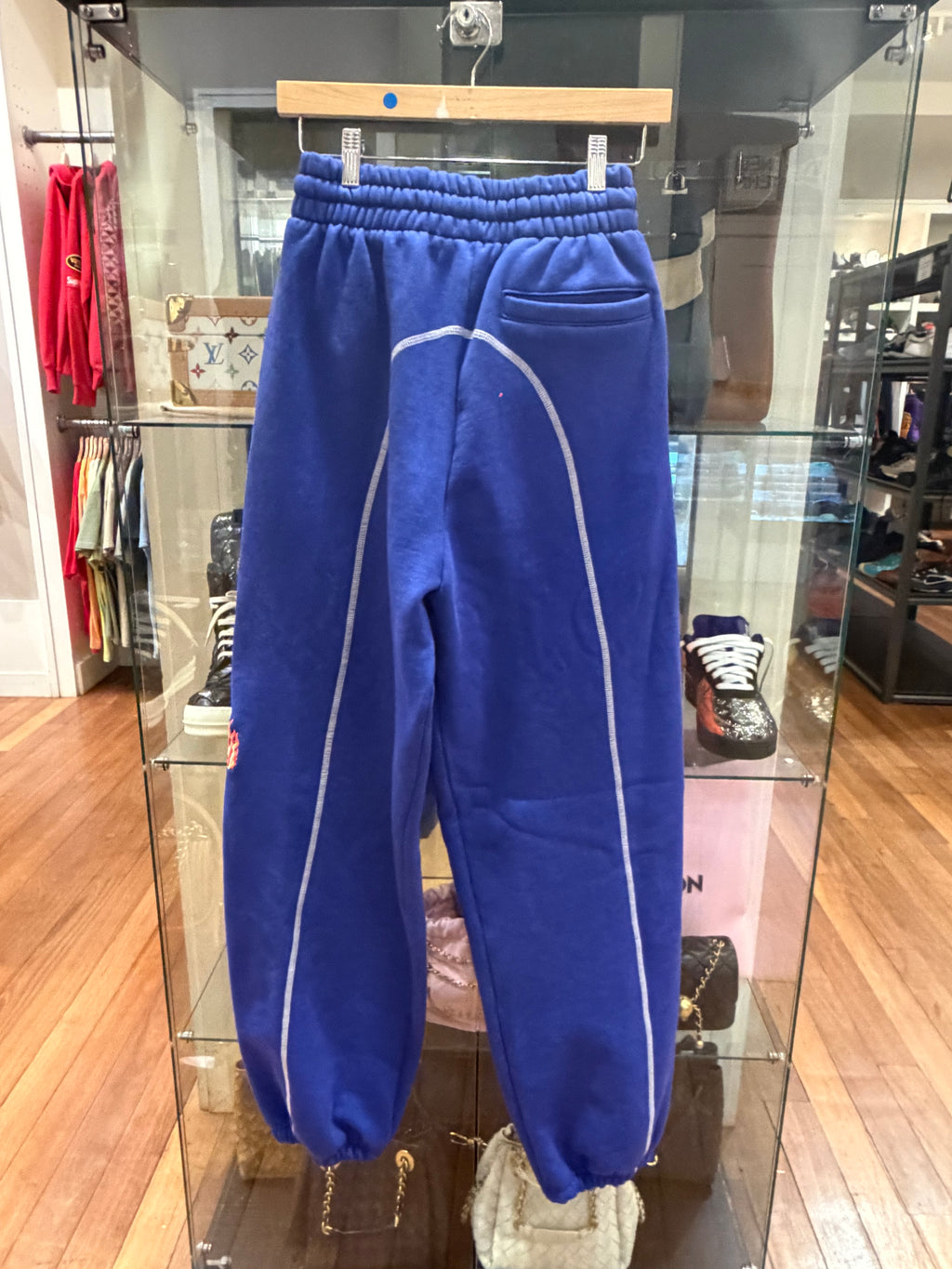 Greedy Unit Flame Graffiti Embroidered Sweatpants