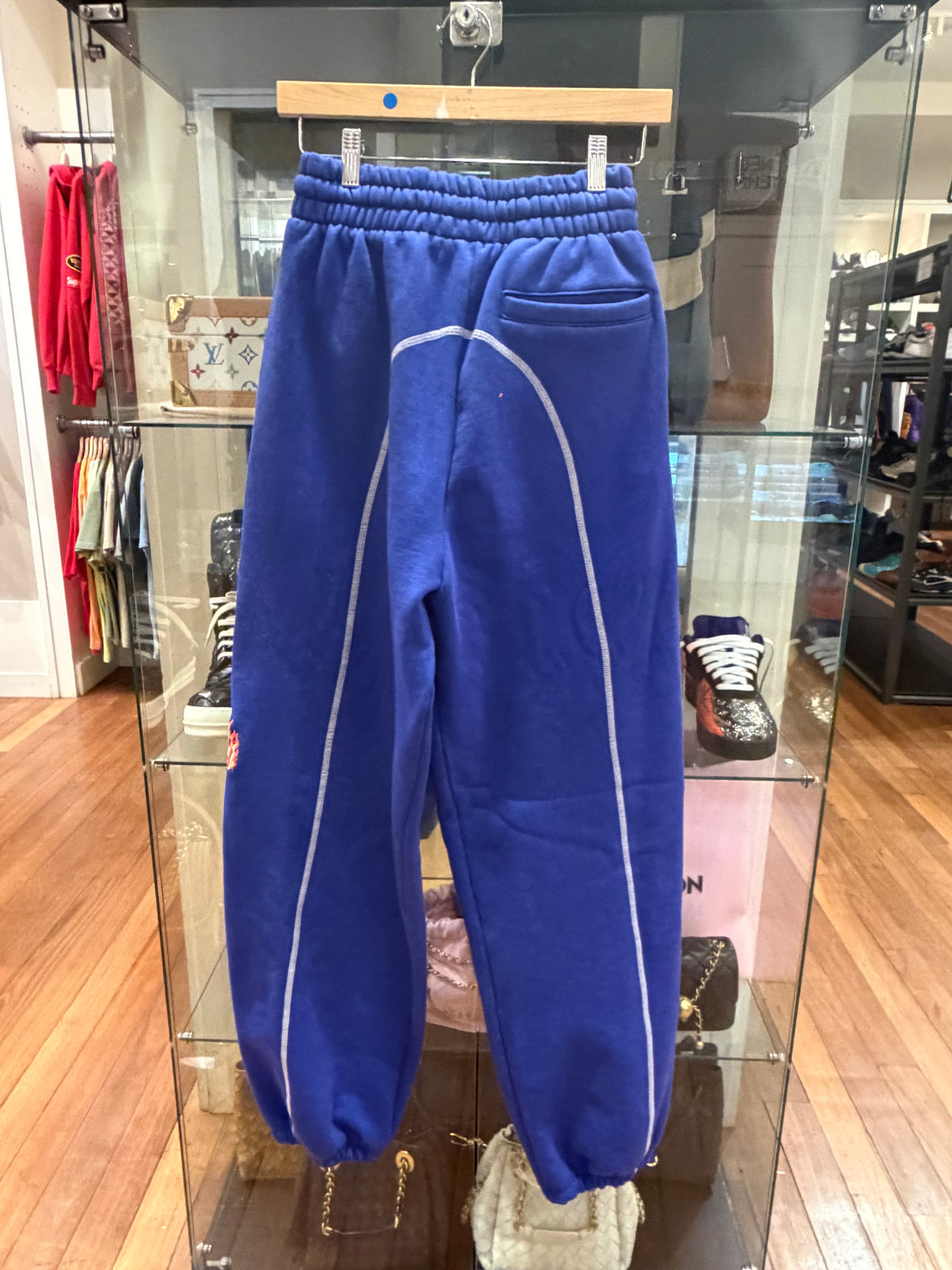 Greedy Unit Flame Graffiti Embroidered Sweatpants