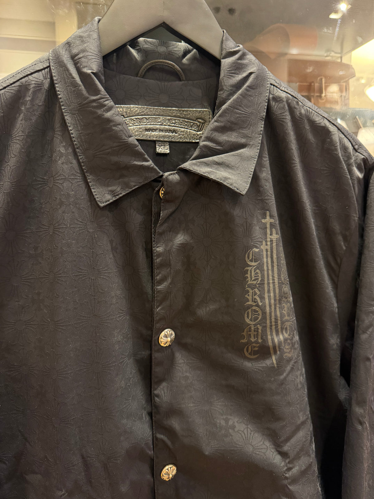 Chrome Hearts ‘Riggins’ Monogram Button Up Windbreaker Jacket - Black