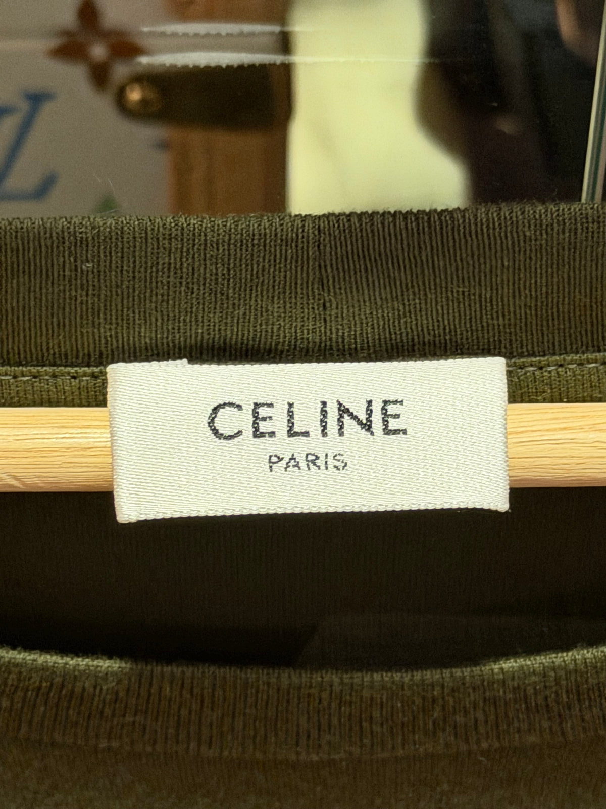 Celine Logo Print Tee - Green