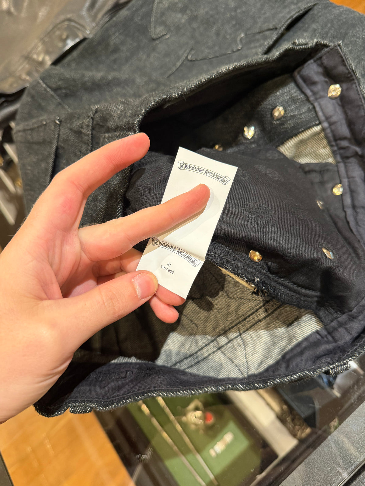 Chrome Hearts Fleur Knee Star Patch ‘Second Chances’ Indigo Denim